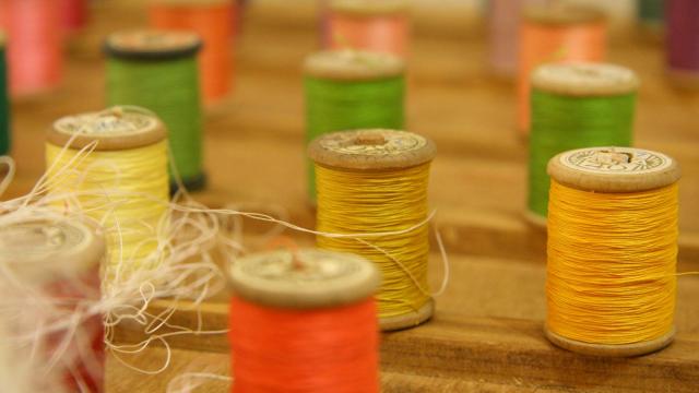 Spools of thread at the Musée de la Broderie