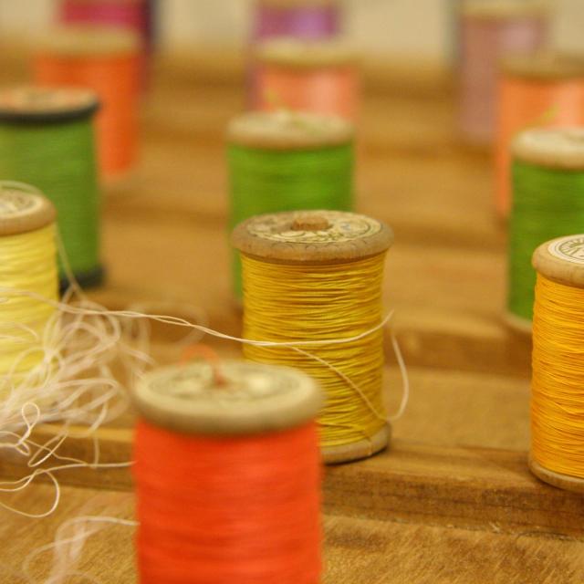 Spools of thread at the Musée de la Broderie