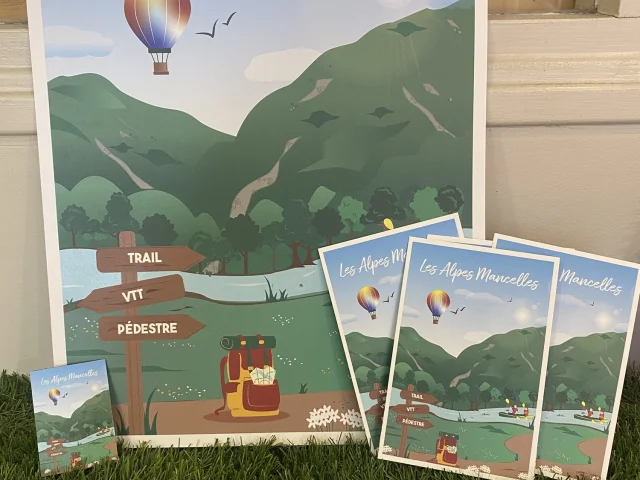 Posters Magnets And Postcards Drawing Alpes Mancelles